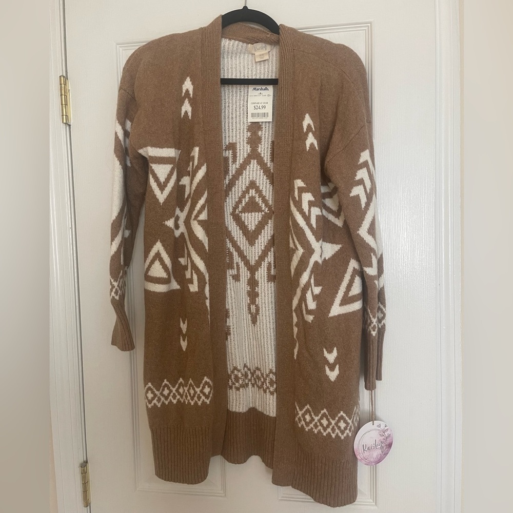 Kaisley Aztec print long cardigan
